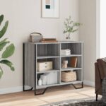 vidaXL Komoda sivá sonoma 91x35,5x74,5 cm kompozitné drevo – Obrázok 3