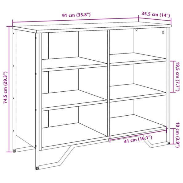 vidaXL Komoda hnedý dub 91x35,5x74,5 cm kompozitné drevo – Obrázok 9
