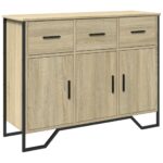 vidaXL Komoda dub sonoma 97x32,5x74,5 cm kompozitné drevo – Obrázok 2