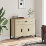 vidaXL Komoda dub sonoma 97x32,5x74,5 cm kompozitné drevo – Obrázok 3