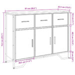 vidaXL Komoda dub sonoma 97x32,5x74,5 cm kompozitné drevo – Obrázok 11