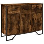 vidaXL Komoda dymový dub 97x32,5x74,5 cm kompozitné drevo – Obrázok 2
