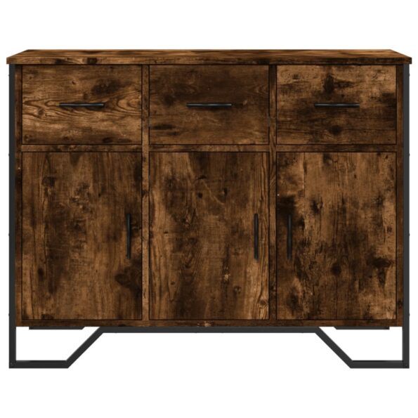 vidaXL Komoda dymový dub 97x32,5x74,5 cm kompozitné drevo – Obrázok 4