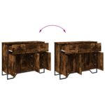vidaXL Komoda dymový dub 97x32,5x74,5 cm kompozitné drevo – Obrázok 8