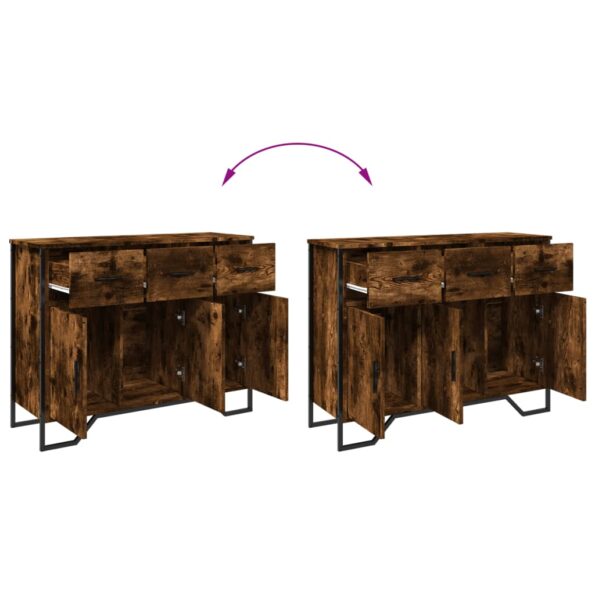 vidaXL Komoda dymový dub 97x32,5x74,5 cm kompozitné drevo – Obrázok 8