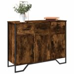 vidaXL Komoda dymový dub 97x32,5x74,5 cm kompozitné drevo