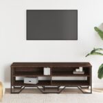 vidaXL TV stolík hnedý dub 122x34x41 cm kompozitné drevo – Obrázok 3