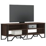 vidaXL TV stolík hnedý dub 122x34x41 cm kompozitné drevo