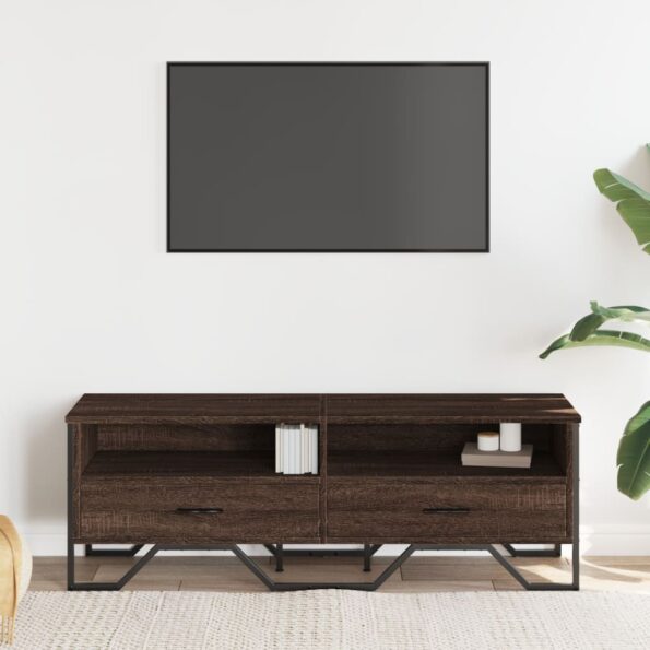 vidaXL TV stolík hnedý dub 122x34x41 cm kompozitné drevo – Obrázok 3