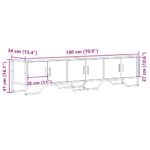 vidaXL TV skrinka sivý dub sonoma 180x34x41 cm kompozitné drevo – Obrázok 9