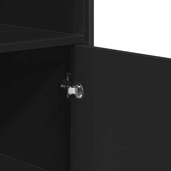 vidaXL Vysoká skrinka čierna 79,5x35,5x137,5 cm kompozitné drevo – Obrázok 7