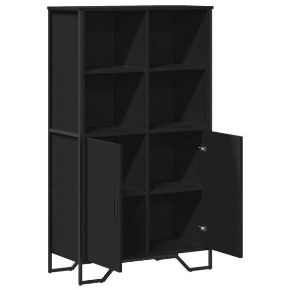 vidaXL Vysoká skrinka čierna 79,5x35,5x137,5 cm kompozitné drevo – Obrázok 8