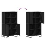 vidaXL Vysoká skrinka čierna 79,5x35,5x137,5 cm kompozitné drevo – Obrázok 9