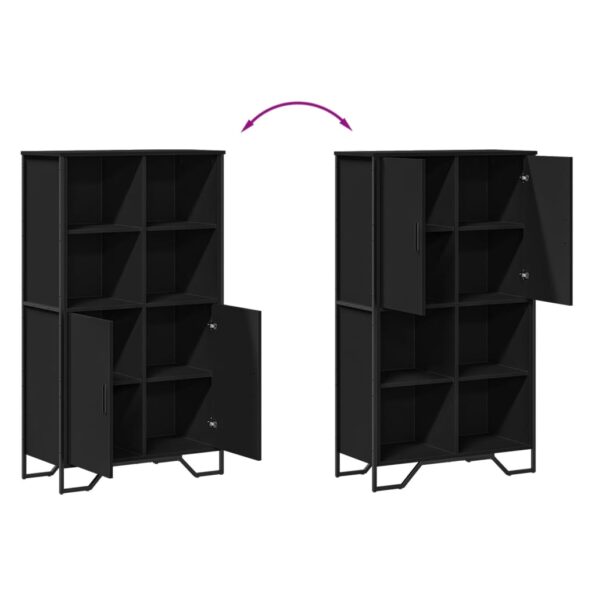 vidaXL Vysoká skrinka čierna 79,5x35,5x137,5 cm kompozitné drevo – Obrázok 9