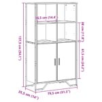 vidaXL Vysoká skrinka čierna 79,5x35,5x137,5 cm kompozitné drevo – Obrázok 11
