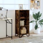 vidaXL Knižnica dymový dub 50x31x106 cm kompozitné drevo – Obrázok 3