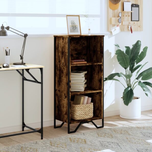 vidaXL Knižnica dymový dub 50x31x106 cm kompozitné drevo – Obrázok 3