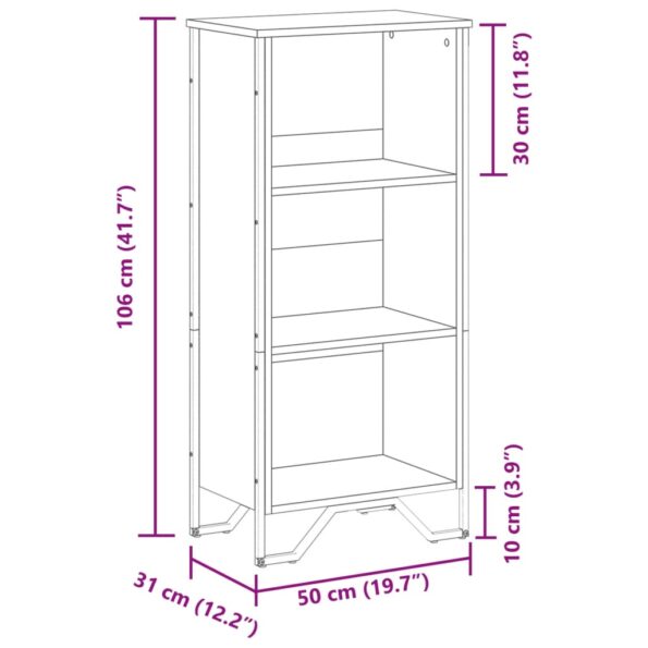 VXL8721102811760_g_en_hd_7.jpg vidaXL Knižnica hnedý dub 50x31x106 cm kompozitné drevo – Obrázok 9