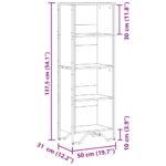 vidaXL Knižnica čierna 50x31x137,5 cm kompozitné drevo – Obrázok 9