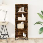 vidaXL Knižnica dymový dub 50x31x137,5 cm kompozitné drevo – Obrázok 3