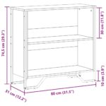 vidaXL Knižnica čierna 80x31x74,5 cm kompozitné drevo – Obrázok 9