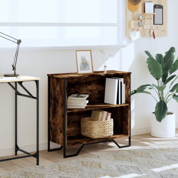 vidaXL Knižnica dymový dub 80x31x74,5 cm kompozitné drevo – Obrázok 3