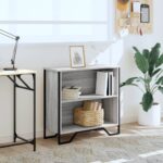 vidaXL Knižnica sivá sonoma 80x31x74,5 cm kompozitné drevo – Obrázok 3