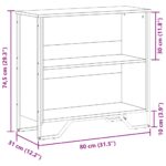 vidaXL Knižnica sivá sonoma 80x31x74,5 cm kompozitné drevo – Obrázok 9