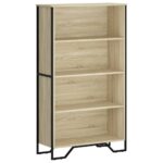 vidaXL Knižnica dub sonoma 80x31x137,5 cm kompozitné drevo – Obrázok 2