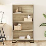 vidaXL Knižnica dub sonoma 80x31x137,5 cm kompozitné drevo – Obrázok 3