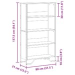 vidaXL Knižnica dub sonoma 80x31x137,5 cm kompozitné drevo – Obrázok 9