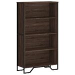 vidaXL Knižnica sivý hnedý dub 80x31x137,5 cm kompozitné drevo – Obrázok 2