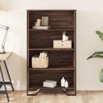 vidaXL Knižnica sivý hnedý dub 80x31x137,5 cm kompozitné drevo – Obrázok 3