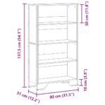 vidaXL Knižnica sivý hnedý dub 80x31x137,5 cm kompozitné drevo – Obrázok 9