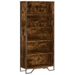 vidaXL Knižnica, tmavý dub 80x31x169 cm, kompozitné drevo – Obrázok 2