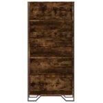 vidaXL Knižnica, tmavý dub 80x31x169 cm, kompozitné drevo – Obrázok 4