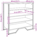 vidaXL Botník dymový dub 80x38x78 cm kompozitné drevo – Obrázok 9