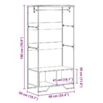 vidaXL Šatník sivý sonoma 90x50x180 cm kompozitné drevo – Obrázok 9