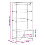 vidaXL Šatník hnedý dub 90x50x180 cm kompozitné drevo – Obrázok 9