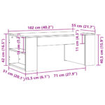 vidaXL Konferenčný stolík dub sonoma 102x55x42 cm kompozitné drevo – Obrázok 9