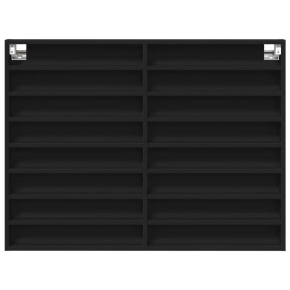 vidaXL Vitrína čierna 100x8,5x75 cm kompozitné drevo – Obrázok 4