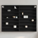 vidaXL Vitrína čierna 100x8,5x75 cm kompozitné drevo