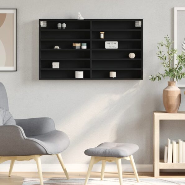 vidaXL Vitrína čierna 100x8,5x58 cm kompozitné drevo – Obrázok 3