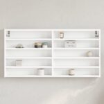 vidaXL Vitrína biela 100x8,5x50 cm kompozitné drevo