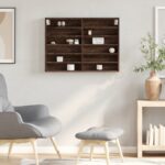 vidaXL Vitrína hnedý dub 80x8,5x58 cm kompozitné drevo – Obrázok 3