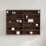 vidaXL Vitrína hnedý dub 80x8,5x58 cm kompozitné drevo