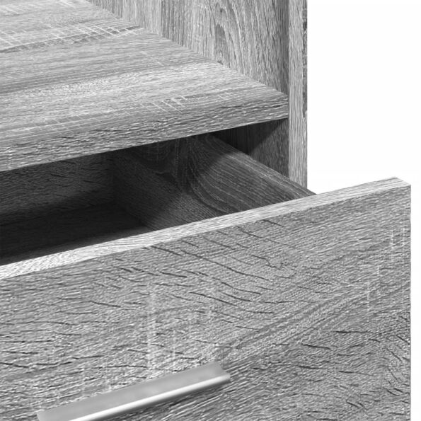 vidaXL Rečnícky pult kolieska a zásuvka sivý sonoma 55x55x107 cm drevo – Obrázok 10