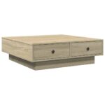 vidaXL Konferenčný stolík dub sonoma 90x90x28 cm drevotrieska – Obrázok 6