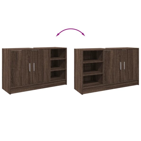 vidaXL Umývadlová skrinka hnedý dub 90x29x55 cm kompozitné drevo – Obrázok 8