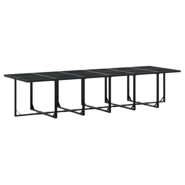 vidaXL 13-dielna záhrad. jedálenská súprava s vankúšmi čierna textilén – Obrázok 3